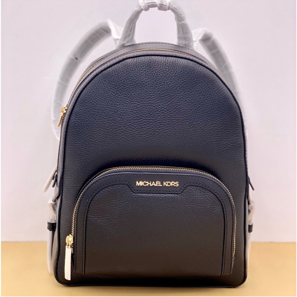 Michael Kors Jaycee Medium Pebbled Leather Backpack Black - Picture 3 of 12